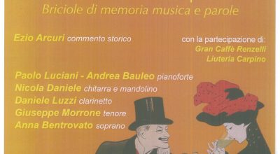 “La belle epoque. Caffè e salotti… su un campo minato. Briciole di memoria musica e parole”