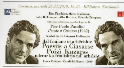 Pier Paolo Pasolini “Poesie a Casarsa” – Raccolta di poesie tradotte dal friuliano in arberishte da Gianni Belluscio